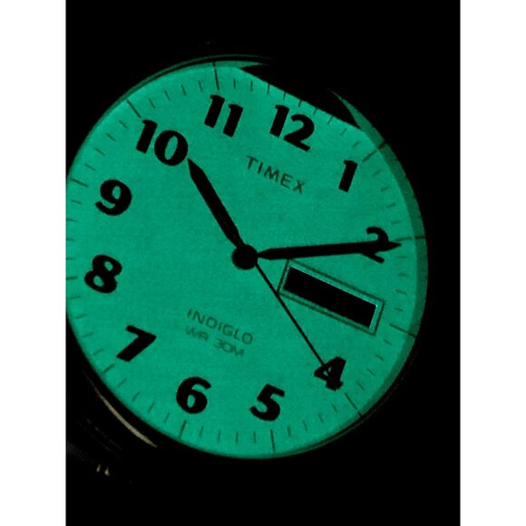 Timex Men's Watch T26481 Quartz 35mm Gray Dial Indiglo Two Tone Stretched Band - Picture 7 of 14